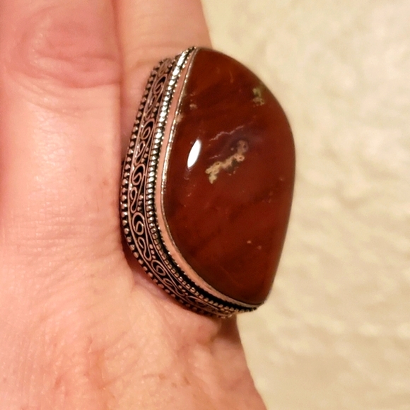 New Red Jasper 925 Silver Statement Ring. - Picture 10 of 12